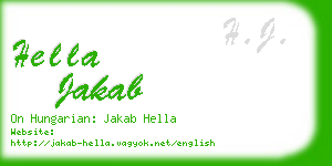 hella jakab business card